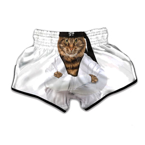 Karate Cat Print Muay Thai Boxing Shorts