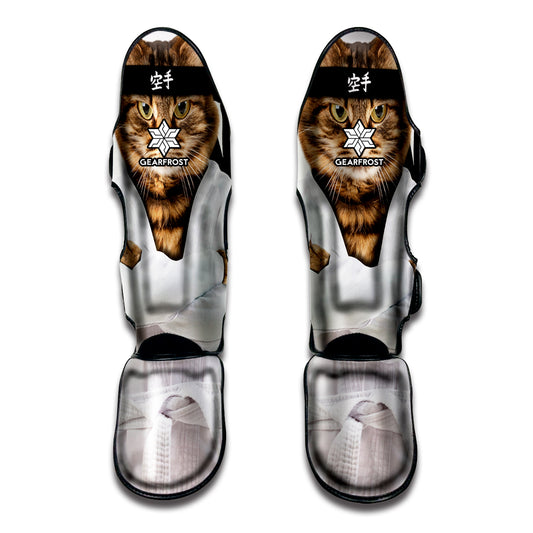 Karate Cat Print Muay Thai Shin Guard