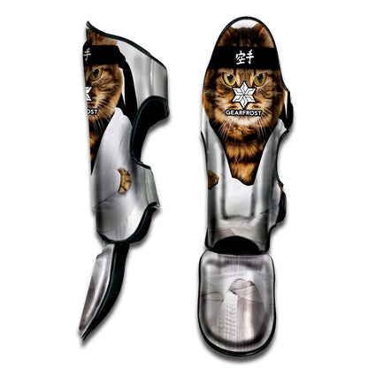 Karate Cat Print Muay Thai Shin Guard