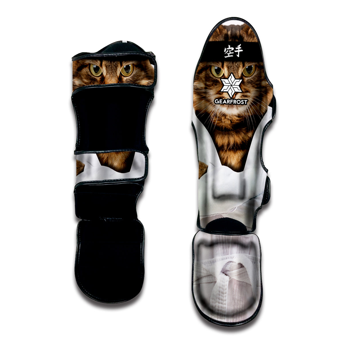 Karate Cat Print Muay Thai Shin Guard