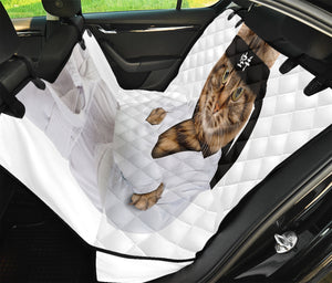 Karate Cat Print Pet Car Back Seat Cover