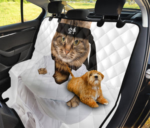 Karate Cat Print Pet Car Back Seat Cover