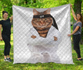 Karate Cat Print Quilt