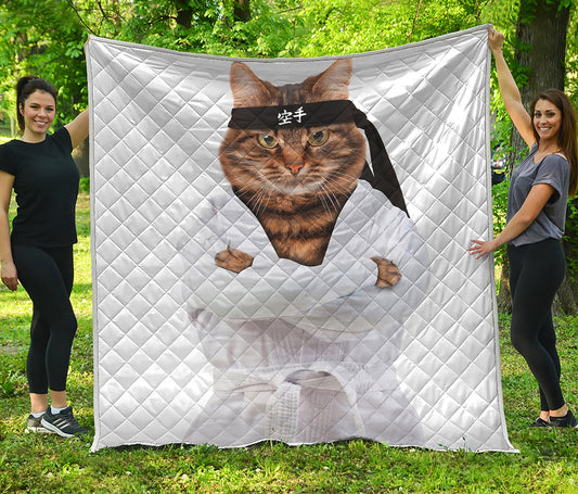 Karate Cat Print Quilt