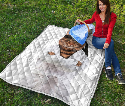 Karate Cat Print Quilt