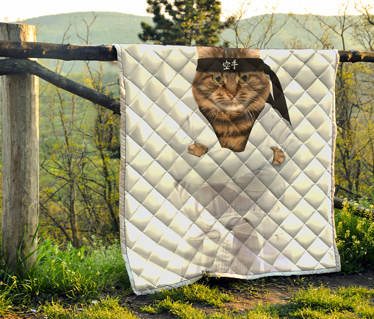Karate Cat Print Quilt