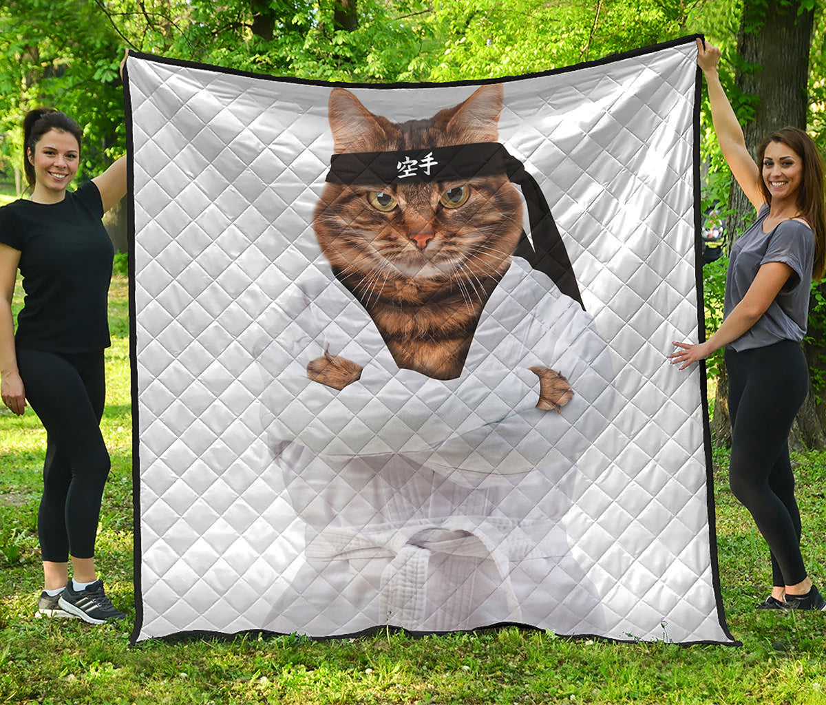 Karate Cat Print Quilt