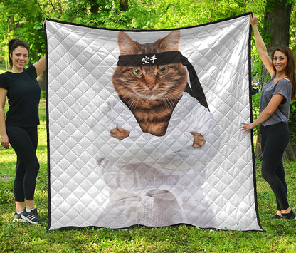 Karate Cat Print Quilt