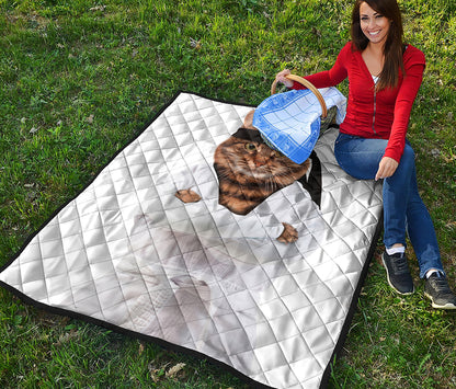 Karate Cat Print Quilt