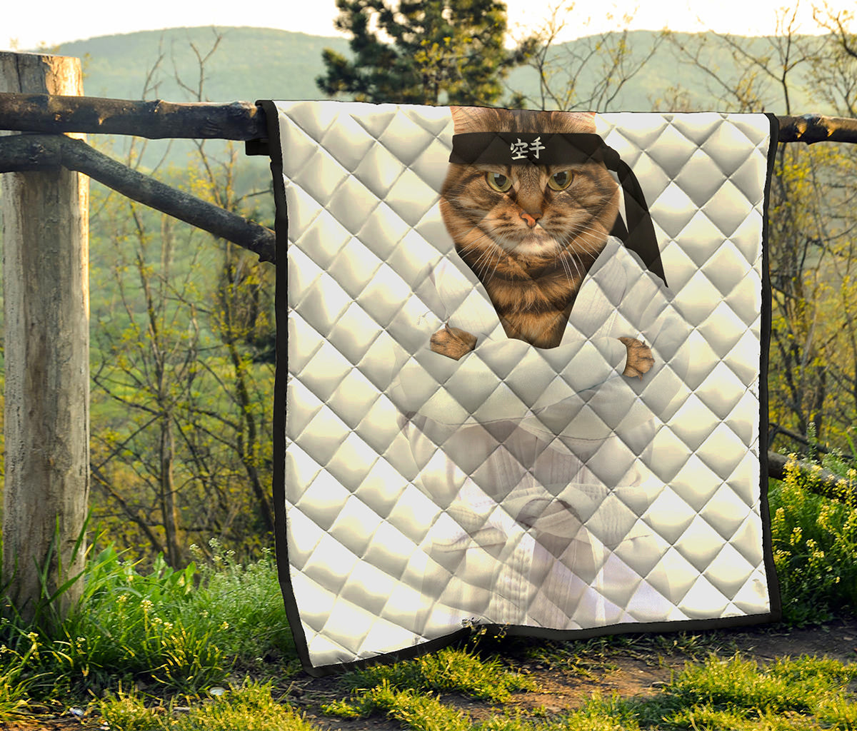 Karate Cat Print Quilt