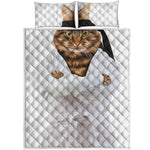 Karate Cat Print Quilt Bed Set