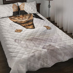 Karate Cat Print Quilt Bed Set