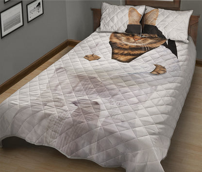 Karate Cat Print Quilt Bed Set