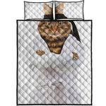Karate Cat Print Quilt Bed Set