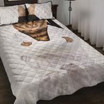 Karate Cat Print Quilt Bed Set