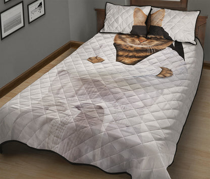 Karate Cat Print Quilt Bed Set