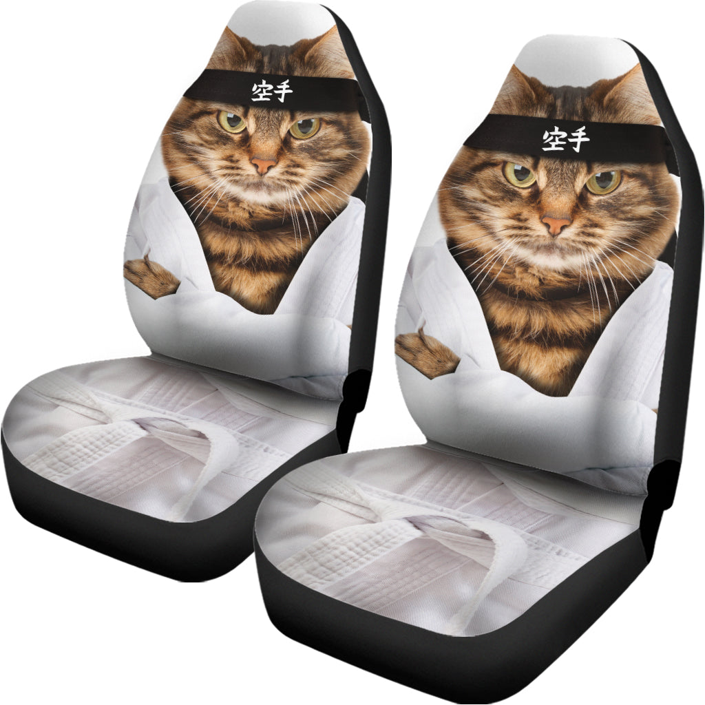 Karate Cat Print Universal Fit Car Seat Covers