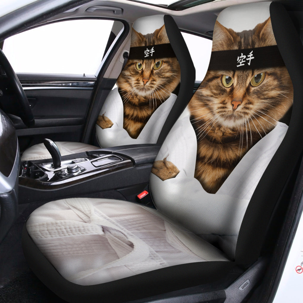 Karate Cat Print Universal Fit Car Seat Covers