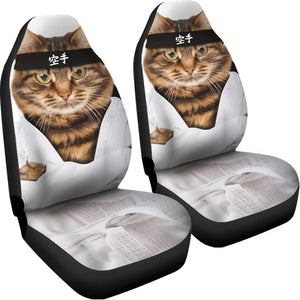 Karate Cat Print Universal Fit Car Seat Covers