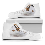 Karate Cat Print White High Top Shoes