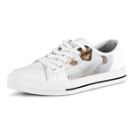 Karate Cat Print White Low Top Shoes