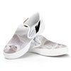 Karate Cat Print White Slip On Shoes