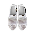 Karate Cat Print White Slip On Shoes