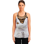Karate Cat Print Women's Racerback Tank Top