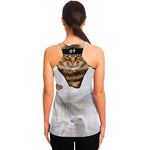 Karate Cat Print Women's Racerback Tank Top