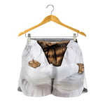 Karate Cat Print Women's Shorts