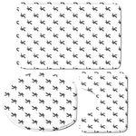 Karate Fighter Pattern Print 3 Piece Bath Mat Set