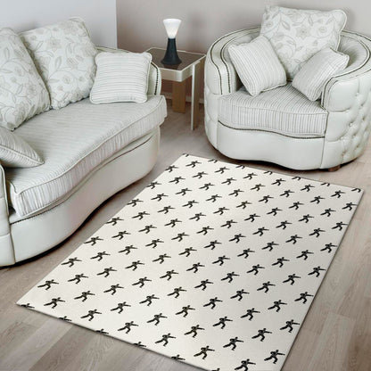 Karate Fighter Pattern Print Area Rug