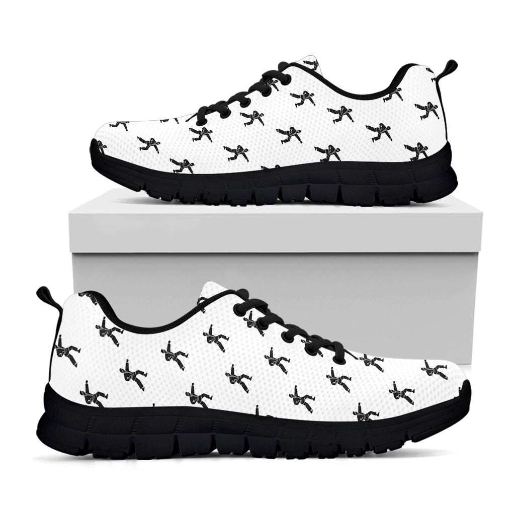Karate Fighter Pattern Print Black Sneakers
