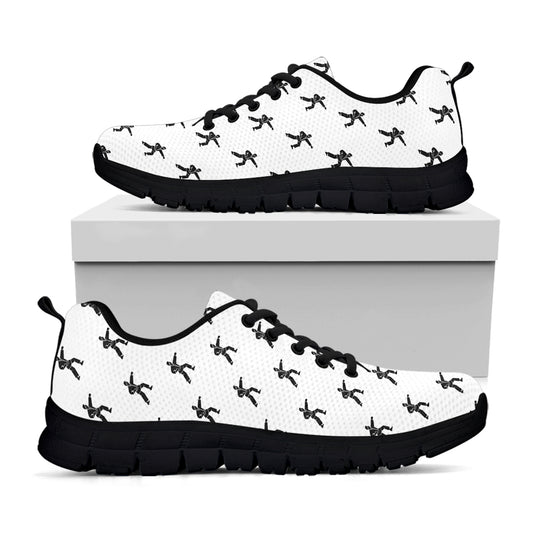 Karate Fighter Pattern Print Black Sneakers