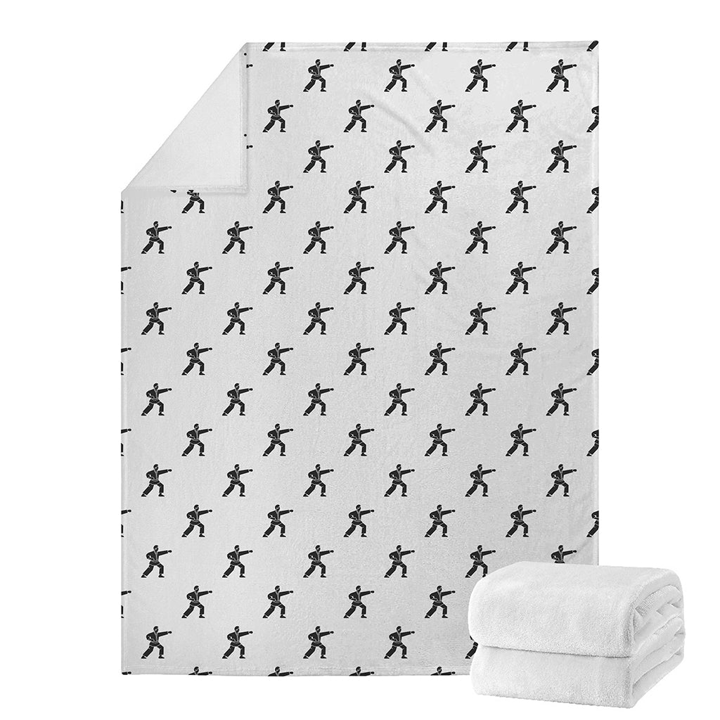 Karate Fighter Pattern Print Blanket