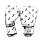 Karate Fighter Pattern Print Boxing Gloves