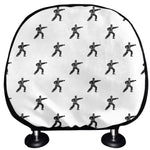 Karate Fighter Pattern Print Car Headrest Covers