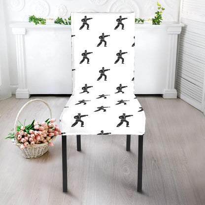 Karate Fighter Pattern Print Dining Chair Slipcover
