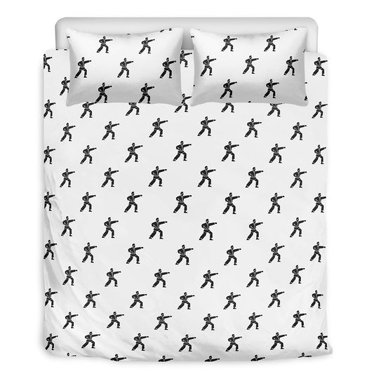Karate Fighter Pattern Print Duvet Cover Bedding Set