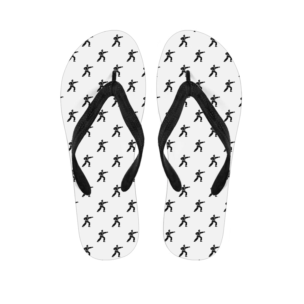 Karate Fighter Pattern Print Flip Flops