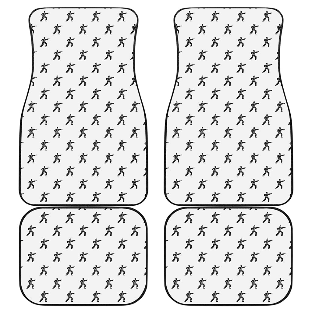 Karate Fighter Pattern Print Front and Back Car Floor Mats