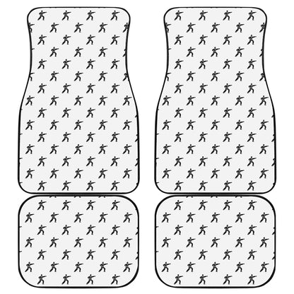 Karate Fighter Pattern Print Front and Back Car Floor Mats
