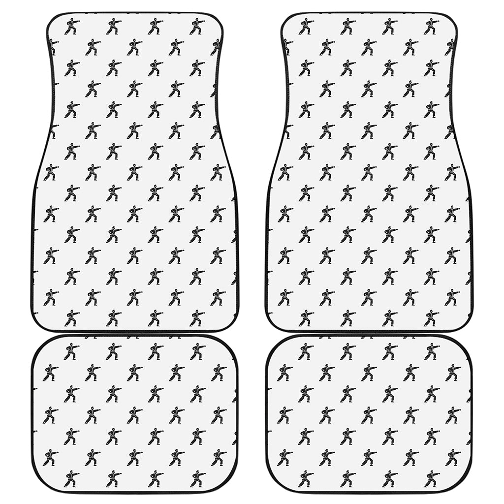 Karate Fighter Pattern Print Front and Back Car Floor Mats