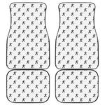 Karate Fighter Pattern Print Front and Back Car Floor Mats