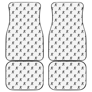 Karate Fighter Pattern Print Front and Back Car Floor Mats