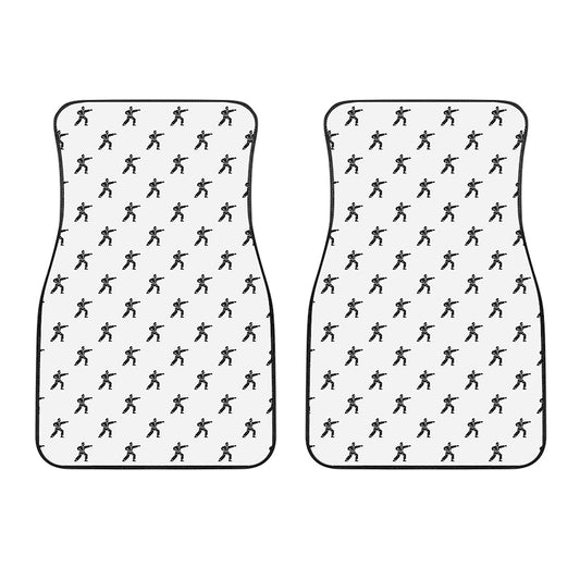 Karate Fighter Pattern Print Front Car Floor Mats