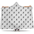 Karate Fighter Pattern Print Hooded Blanket