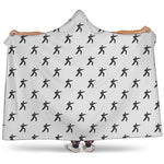Karate Fighter Pattern Print Hooded Blanket
