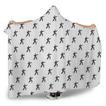 Karate Fighter Pattern Print Hooded Blanket