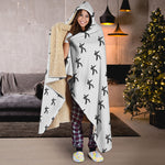 Karate Fighter Pattern Print Hooded Blanket